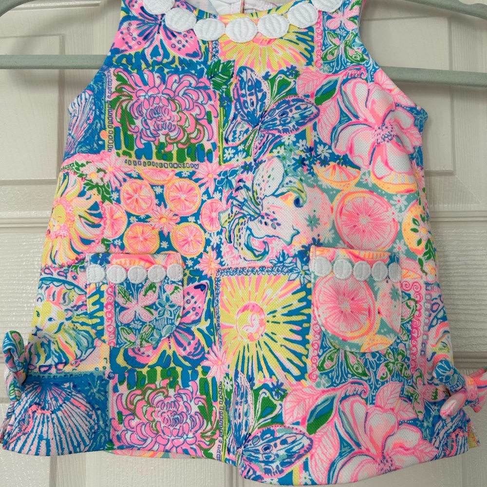 Lilly Pulitzer Baby Lilly Knit Shift in “ Patch My Drift” Print. Sz 12/18 mths.